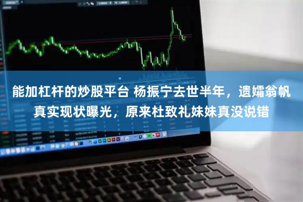能加杠杆的炒股平台 杨振宁去世半年，遗孀翁帆真实现状曝光，原来杜致礼妹妹真没说错