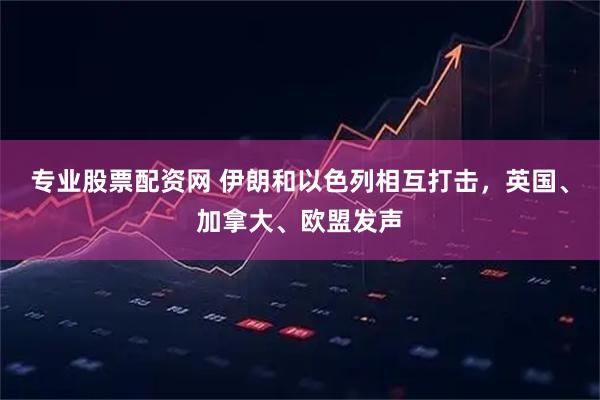 专业股票配资网 伊朗和以色列相互打击，英国、加拿大、欧盟发声